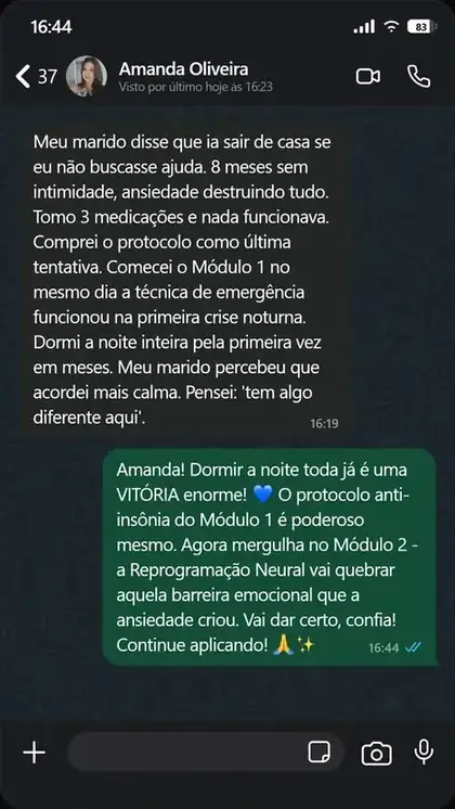 Depoimento de cliente via WhatsApp